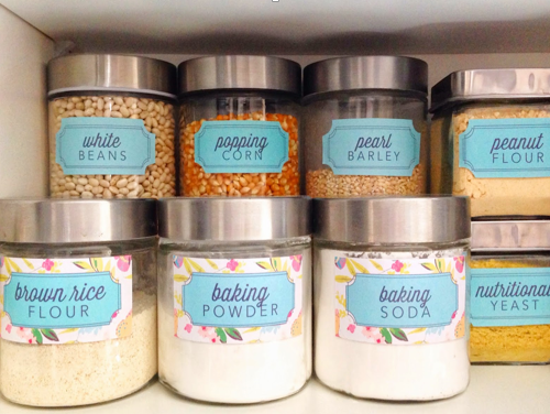 label containers for pantry items