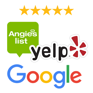 Receiving five-star reviews from Yelp, Google, and Angie's List