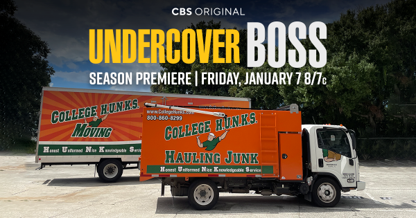 College HUNKS will be featured on Undercover Boss on January 7, 2022.