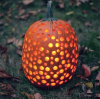 Pumpkin with holes in it