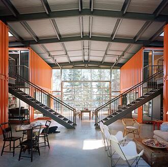interior of a shipping container home