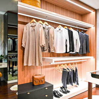 organized walk in closet