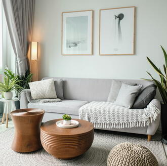 A clean, clutter-free living room with natural lighting, perfect for a mid-year rese