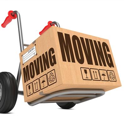 Moving box on a dolly