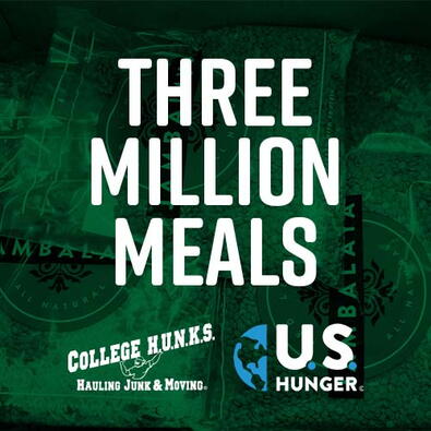 College Hunks Hauling Junk and Moving Donates Three Million Meals to US Hunger