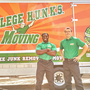 Two College Hunks movers posing in front of a moving truck.